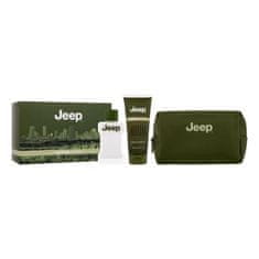 JEEP Adventure Set gel za prhanje 200 ml + balzam po britju 100 ml + kozmetična torbica za moške