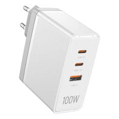 Vention Stenski polnilnik, Vention, FEGW0-EU, 2xUSB-C, USB- A, 100W/100W/30W, GaN (bel)