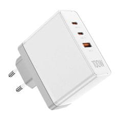 Vention Stenski polnilnik, Vention, FEGW0-EU, 2xUSB-C, USB- A, 100W/100W/30W, GaN (bel)