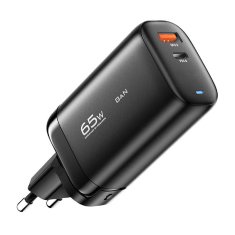 Essager Polnilec, Essager, ECTAC-MYB01-Z, GaN, USB-C, USB-A, 65W (črn)