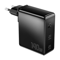 Essager Polnilec, Essager, ECT2CA-MQB01-Z, 2xUSB-C, USB-A, 140W (črn)