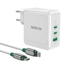 Mokin MOKiN PD140W GaN omrežni polnilec 2xUSB-C 1xUSB-A (bel)