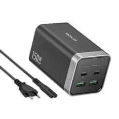 Mokin MOKIN PD150W 2xUSB-C 2xUSB-A omrežni polnilnik (črn)