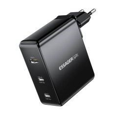 Essager Polnilec, Essager, ECT2CA-MQB01-Z, 2xUSB-C, USB-A, 140W (črn)