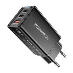 Essager Polnilec, Essager, ECTAC-KSB01-Z, GaN, 2xUSB-C, USB-A, 67 W (črn)