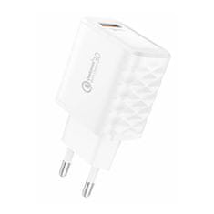 Foneng Foneng EU54 18W USB-A, 3A omrežni polnilec (bel) + kabel USB-A z Lightning