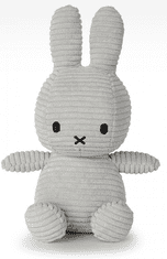 Bon Ton Toys Miffy ECO Corduroy zajček mehka igrača, 23 cm, svetlo siva (880)