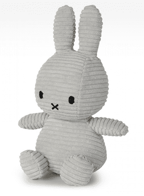  Bon Ton Toys Miffy ECO Corduroy zajček mehka igrača, 23 cm, svetlo siva