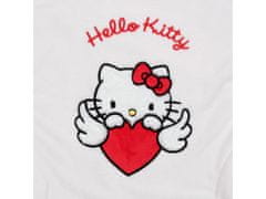 HELLO KITTY Hello Kitty Bela, ženska majica, halja, odeja s kapuco, kapuco, topla, mehka XS-S