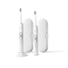 Philips Sonicare ProtectiveClean 6100 sonični električni zobni ščetki z dodatki 2 kos (HX6877/34) beli