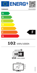 Tornado 65'' 65UA3400E 4K Smart TV brez okvirja, Google, 60Hz, Dolby Digital Plus