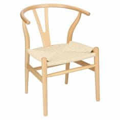 shumee Wicker Natural stol Natural po navdihu Wishbone