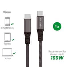 4smarts kabel USB-C na USB-C PremiumCord 100W 3m črn