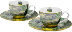 Duo Set 2 skodelic + krožnika Van Gogh, 90 ml porcelan, darilna embalaža, 5926