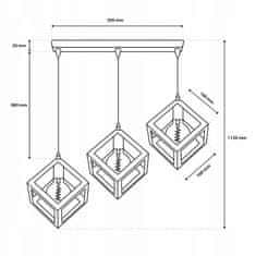 LUMILED Stropna viseča svetilka LED geometrična TALUS 3xE27