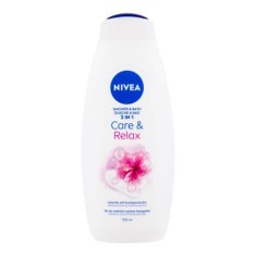 Nivea Care & Relax gel za prhanje in pena za kopel z vonjem hibiskusa in sleza 750 ml za ženske