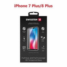 SWISSTEN Steklo ultra vzdržljivo 3D polno lepilo steklo Apple Iphone 7 plus/8 plus bela