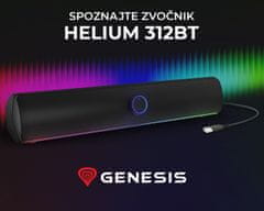 Genesis Helium 312BT računalniški zvočnik / soundbar, STEREO, 10W, BT5.2, RGB LED, USB-A