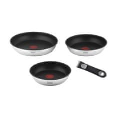 Teesa Set 3 zložljivih inox ponev s snemljivim ročajem FRYING PANS SINGLE HAND