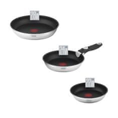 Teesa Set 3 zložljivih inox ponev s snemljivim ročajem FRYING PANS SINGLE HAND