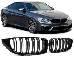 Mstyling Športna maska BMW 4 F32 / F33 / F36 / F82 / F83 črna sijaj ledvičke M4 izgled