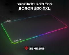 Genesis Boron 500 XXL podloga za miško, 800x400mm, RGB LED, protizdrsna, prešiti robovi