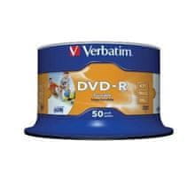 Verbatim DVD-R Printable, škatla za torto, 50 kosov