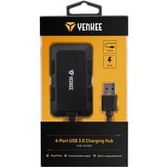 Yenkee USB vozlišče Yenkee YHB 4341BK 4x USB 3.0 črno