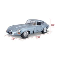 BBurago 1:18 Jaguar E Coupe srebrno modra kovinska barva