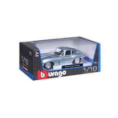 BBurago 1:18 Jaguar E Coupe srebrno modra kovinska barva