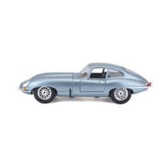 BBurago 1:18 Jaguar E Coupe srebrno modra kovinska barva