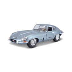 BBurago 1:18 Jaguar E Coupe srebrno modra kovinska barva