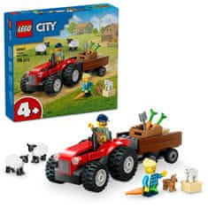 LEGO City 60461 Rdeči kmetijski traktor s prikolico in ovčka