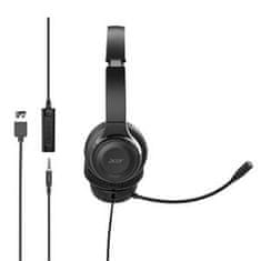 Acer Office Headset, 3,5 mm Jack / USB s kabelskim upravljanjem; zvočniki: 30 mm gonilniki; frekvenčno območje 20 Hz-20 kHz