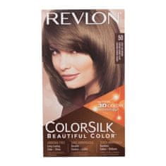 Revlon Colorsilk Beautiful Color Odtenek 50 light ash brown Set barva za lase Colorsilk Beautiful Color 59,1 ml + razvijalec barve 59,1 ml + balzam 11,8 ml + rokavice za ženske