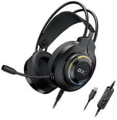 Genius GX GAMING HS-GX580U, slušalke, igralne, slušalke, žične, mikrofon, nadzor glasnosti, RGB LED, USB, črne