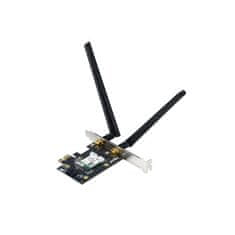 ASUS PCE-AXE5400 mrežna kartica, WiFi 6E (802.11ax), BT 5.2, 6GHz, 160MHz, OFDMA, WPA3, 2 zunanji anteni, PCIe (90IG07I0-ME0B10)