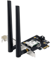 ASUS PCE-AXE5400 mrežna kartica, WiFi 6E (802.11ax), BT 5.2, 6GHz, 160MHz, OFDMA, WPA3, 2 zunanji anteni, PCIe (90IG07I0-ME0B10)