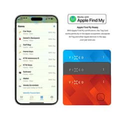 FIXED FIXED pametna lokacijska kartica (Tag card) za aplikacijo Apple Find My, brezžično polnjenje, črna (FIXTAG-CARD-BK)