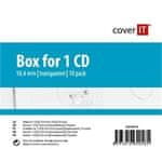 Cover IT škatla za dragulje + pladenj/ plastični ovitek za CD/ 10mm/ prozoren/ 10pack