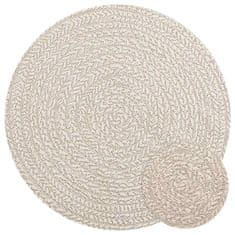 shumee vidaXL Rug "ZIZUR" Cream Ø 90 cm Juta videz Notranje in zunanje