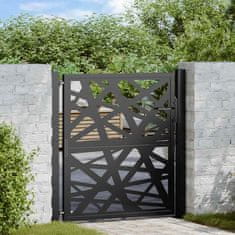 shumee vidaXL Vrtna vrata Black 105x106 cm Steel Light Design
