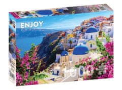 ENJOY Sestavljanka Santorini s cvetjem, Grčija 1000 kosov