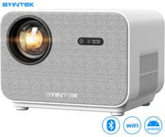 Byintek Love U12 prenosni LED projektor, Android, WiFi, BT5.0, 800 ANSI lumnov, AUTO fokus, USB/HDMI/AUX/RJ-45, daljinec