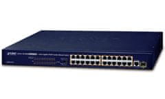 Planet FGSW-2511P PoE stikalo, 24x100Mb + 1x1Gb-TP/SFP, 24x PoE 802.3at do 190W, VLAN, ext.mod. 10Mb PoE@250m