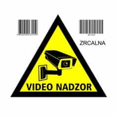 Tech Trade Nalepka trikotna zrcalna "VIDEONADZOR"A5 (145x145) obojestranska