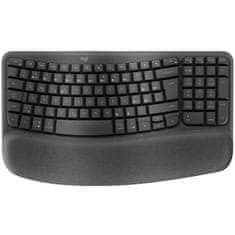 Logitech Tipke Wave - brezžične/bluetooth/ergonomske/CZ/SK - grafitne