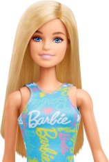 Mattel Mattel v vijolični obleki z rožami – Blondinka z modro obleko (HGM59)