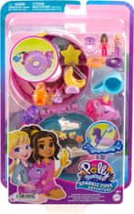 Polly Pocket Mattel : Pustolovščina v Sparkle CoveKompaktni enorožec na napihljivi blazini (HKV34)