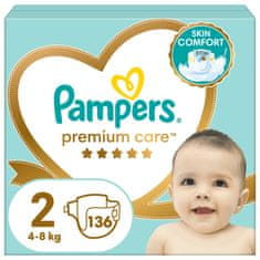 Pampers Premium Care plenice, velikost 2 (4-8 kg), 136 plenic